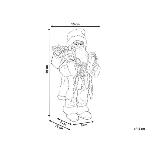 Décoration De Noël Straumsfjorden Père Noël 40 Cm Blanc/doré
