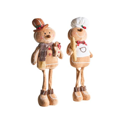Lot De 2 Décorations De Noël Eikeren Bonhomme De Pain D'épice 55 Cm Marron