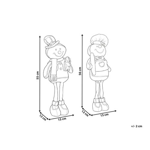 Lot De 2 Décorations De Noël Eikeren Bonhomme De Pain D'épice 55 Cm Marron