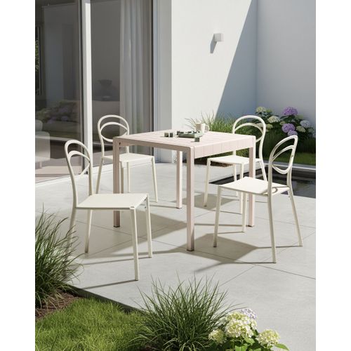 Lot De 4 Chaises De Jardin Covolo Blanc Cassé