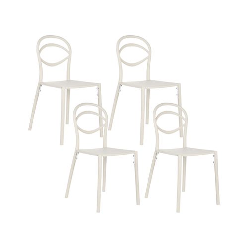 Lot De 4 Chaises De Jardin Covolo Blanc Cassé