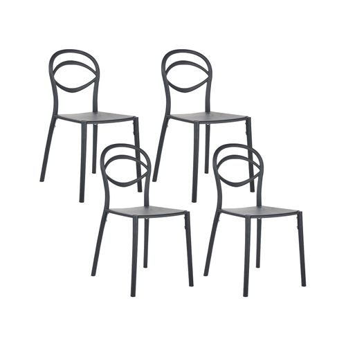 Lot De 4 Chaises De Jardin Covolo Noir