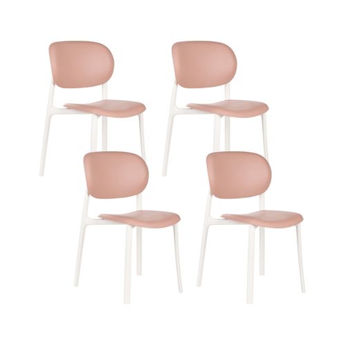 Lot De 4 Chaises De Jardin Musano Rose Pastel