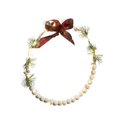 Lot De 3 Décorations Suspendues LED Keitele Couronne 25/30/35 Cm Blanc