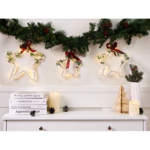 Lot De 3 Décorations Suspendues LED Kallavesi Étoile 25/30/35 Cm Blanc