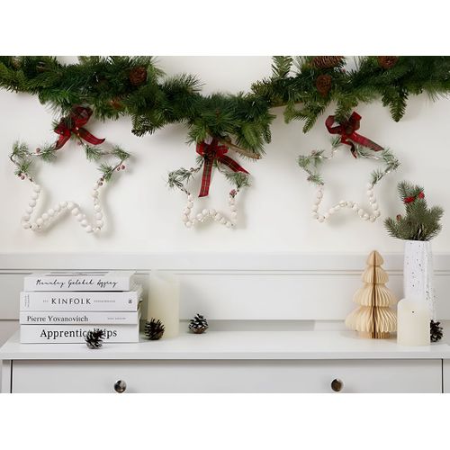 Lot De 3 Décorations Suspendues LED Kallavesi Étoile 25/30/35 Cm Blanc