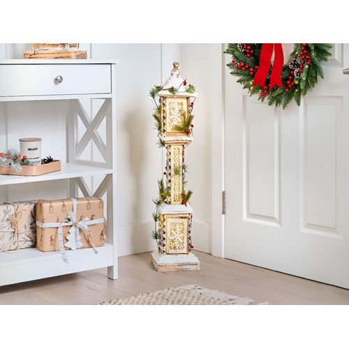 Décoration De Noël LED Lentira Lampadaires 80 Cm Marron Clair