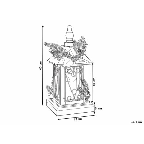Lanterne LED Saima Motif De Noël 40 Cm Marron Foncé