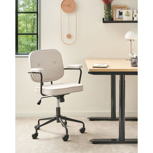 Chaise De Bureau Pawnee Velours Beige Clair