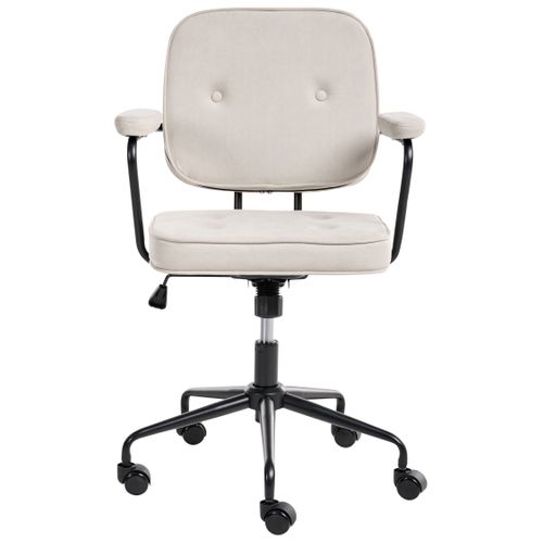 Chaise De Bureau Pawnee Velours Beige Clair