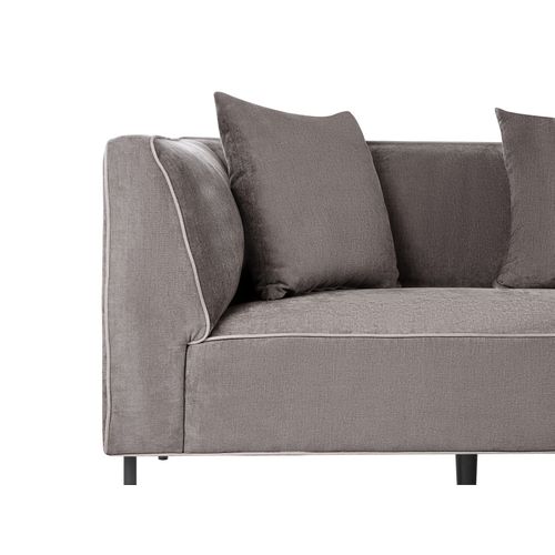 Canapé D'angle 3 Places Sater Tissu Chenille Taupe Côté Gauche