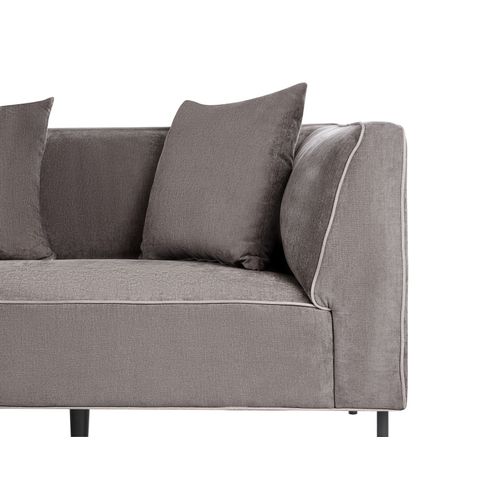 Canapé D'angle 3 Places Sater Tissu Chenille Taupe Côté Droit