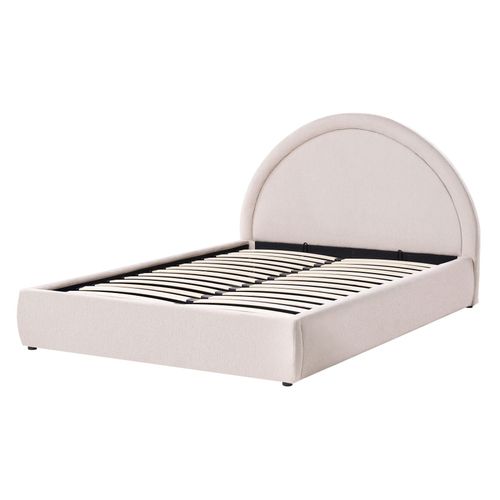 Lit Ottoman Tissu Mouzon 140 X 200 Cm Beige Clair