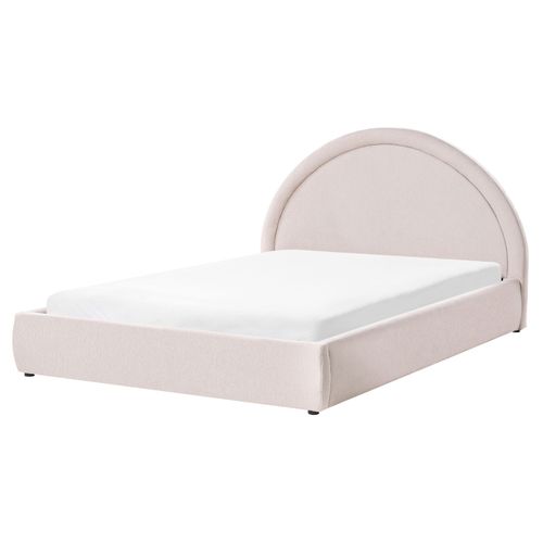 Lit Ottoman Tissu Mouzon 160 X 200 Cm Beige Clair