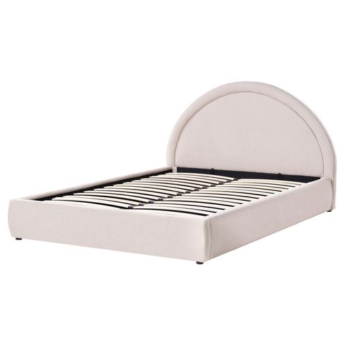 Lit Ottoman Tissu Mouzon 160 X 200 Cm Beige Clair