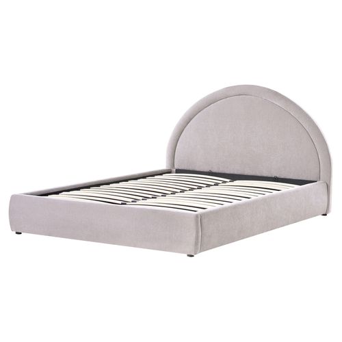 Lit Ottoman Tissu Chenille Mouzon 160 X 200 Cm Beige