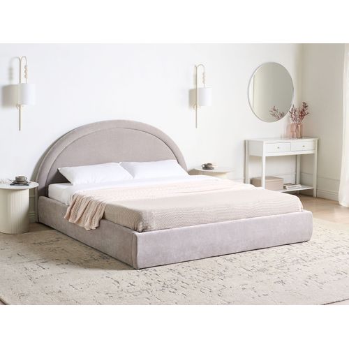 Lit Ottoman Tissu Chenille Mouzon 180 X 200 Cm Beige