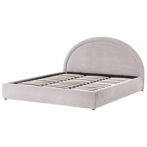 Lit Ottoman Tissu Chenille Mouzon 180 X 200 Cm Beige