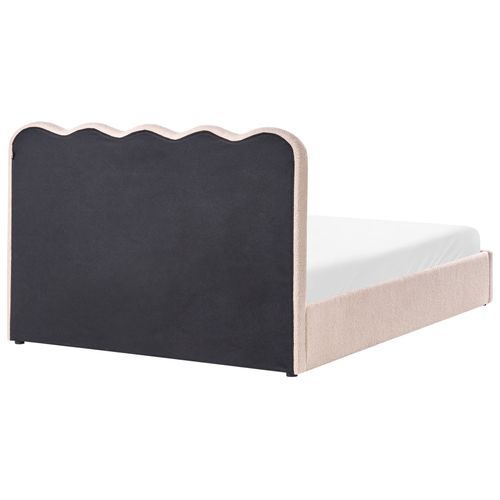 Lit Ottoman Bouclé Nanterre 160 X 200 Cm Beige