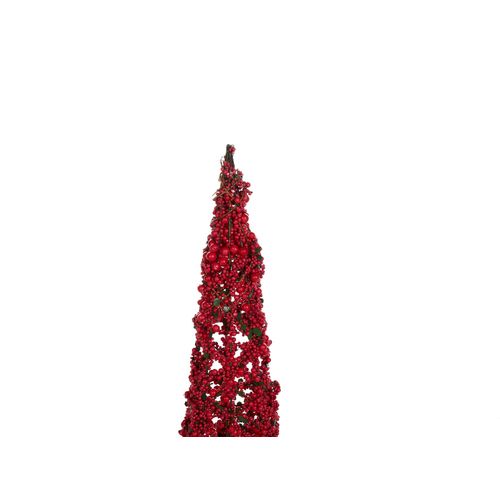 Lot De 2 Figurines Rosan Arbre De Noël 52/60 Cm Rouge