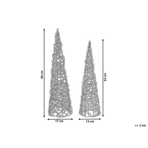 Lot De 2 Figurines Rosan Arbre De Noël 52/60 Cm Rouge