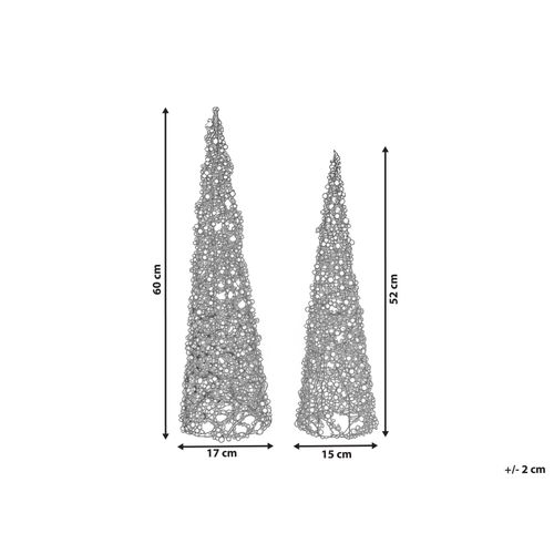 Lot De 2 Figurines Rosan Arbre De Noël 52/60 Cm Rouge