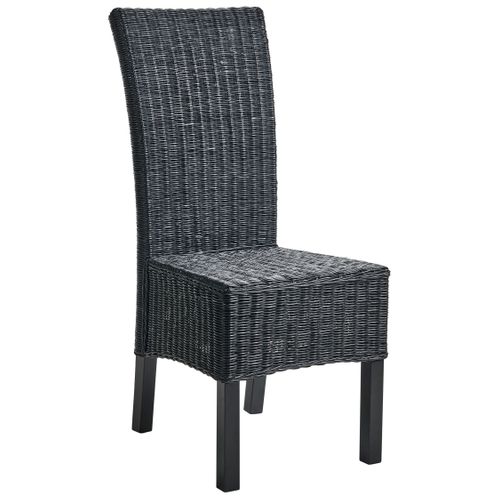 Lot De 2 Chaises De Salle à Manger Andes Rotin Noir