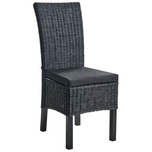 Lot De 2 Chaises De Salle à Manger Andes Rotin Noir