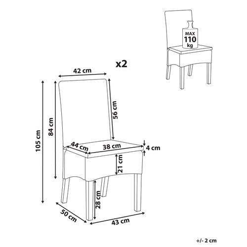 Lot De 2 Chaises De Salle à Manger Andes Rotin Noir