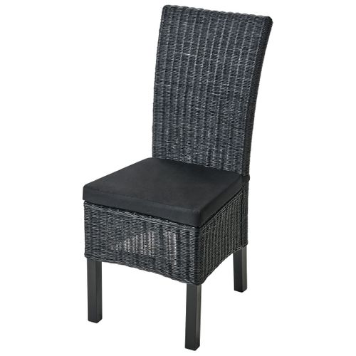 Lot De 2 Chaises De Salle à Manger Andes Rotin Noir