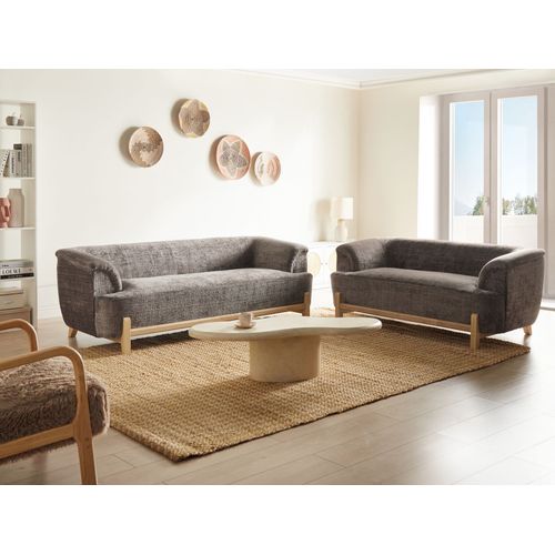 Canapé 3 Places Alnor Tissu Chenille Marron
