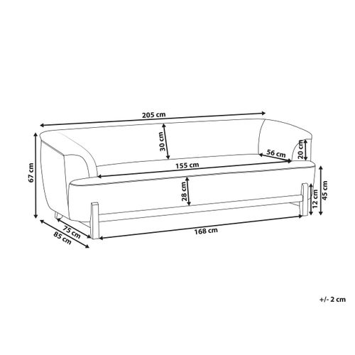 Canapé 3 Places Alnor Tissu Chenille Marron