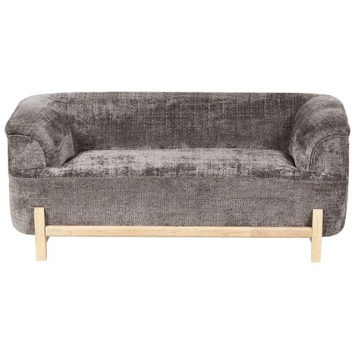 Canapé 2 Places Alnor Tissu Chenille Marron