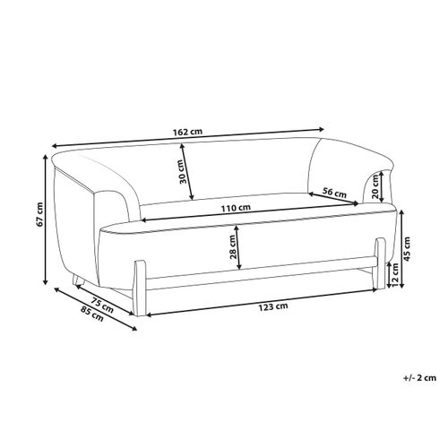 Canapé 2 Places Alnor Tissu Chenille Marron
