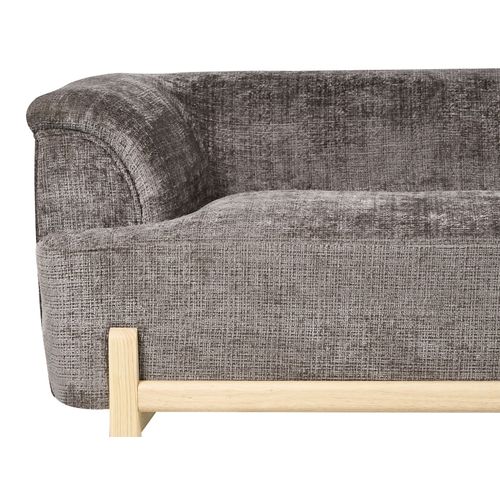 Canapé 2 Places Alnor Tissu Chenille Marron