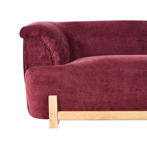 Canapé 2 Places Alnor Tissu Chenille Rouge Bordeaux