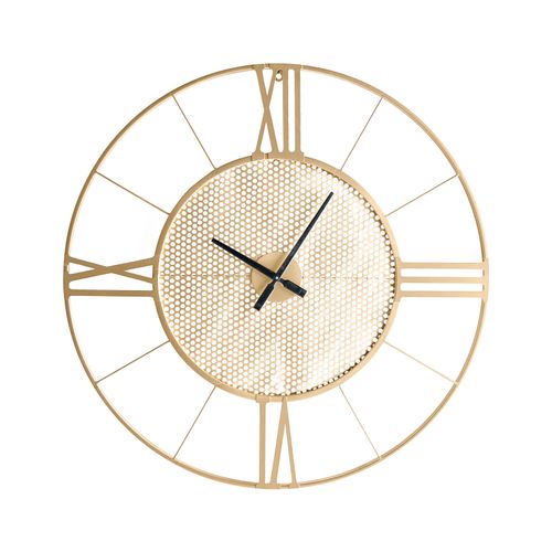 Horloge Murale Blamere 80 Cm Métal Doré