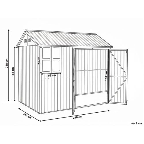 Abri De Jardin Nocciano 248 Cm 161 Cm Marron