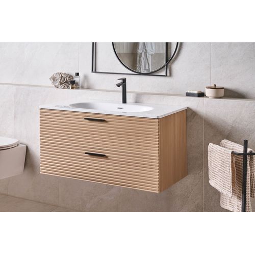 Meuble-lavabo Mural Avec Vasque Arapa Marron Clair