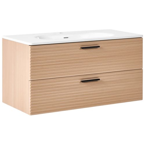 Meuble-lavabo Mural Avec Vasque Arapa Marron Clair