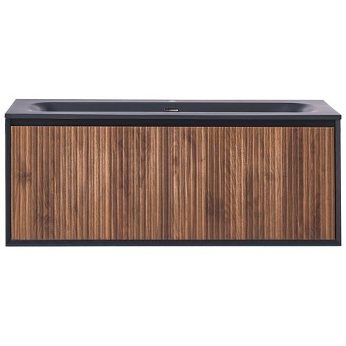 Meuble-lavabo Mural Avec Vasque Titicaca 120 Cm Marron Foncé