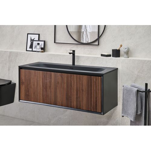 Meuble-lavabo Mural Avec Vasque Titicaca 120 Cm Marron Foncé