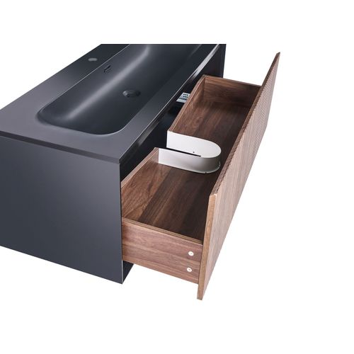 Meuble-lavabo Mural Avec Vasque Titicaca 120 Cm Marron Foncé