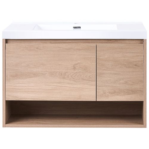 Meuble-lavabo Mural Avec Vasque Umayo Marron Clair