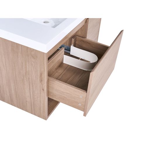 Meuble-lavabo Mural Avec Vasque Umayo Marron Clair