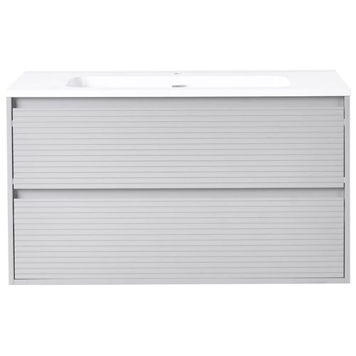 Meuble-lavabo Mural Avec Vasque Bahia Gris