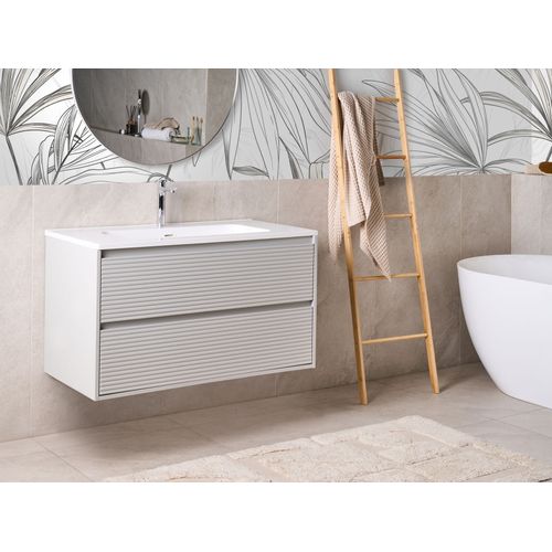 Meuble-lavabo Mural Avec Vasque Bahia Gris