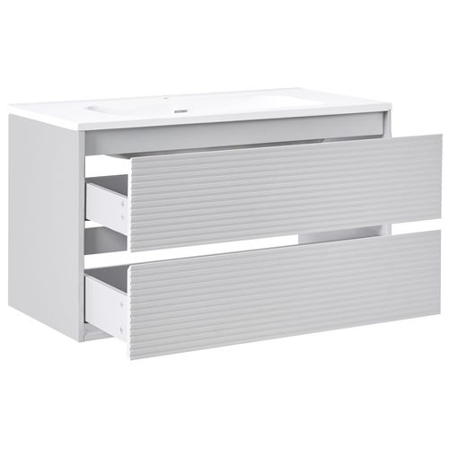 Meuble-lavabo Mural Avec Vasque Bahia Gris