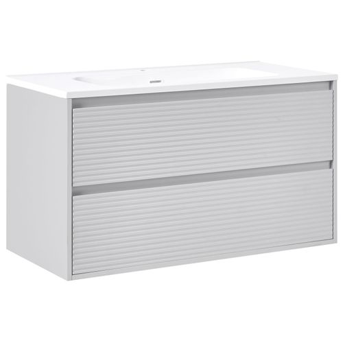 Meuble-lavabo Mural Avec Vasque Bahia Gris