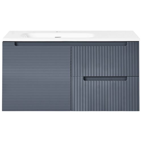 Meuble-lavabo Mural Avec Vasque Vala Gris Graphite